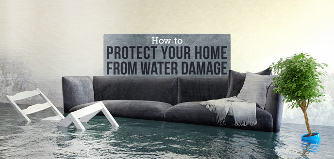 protect your home from water damage with couch floating in water
